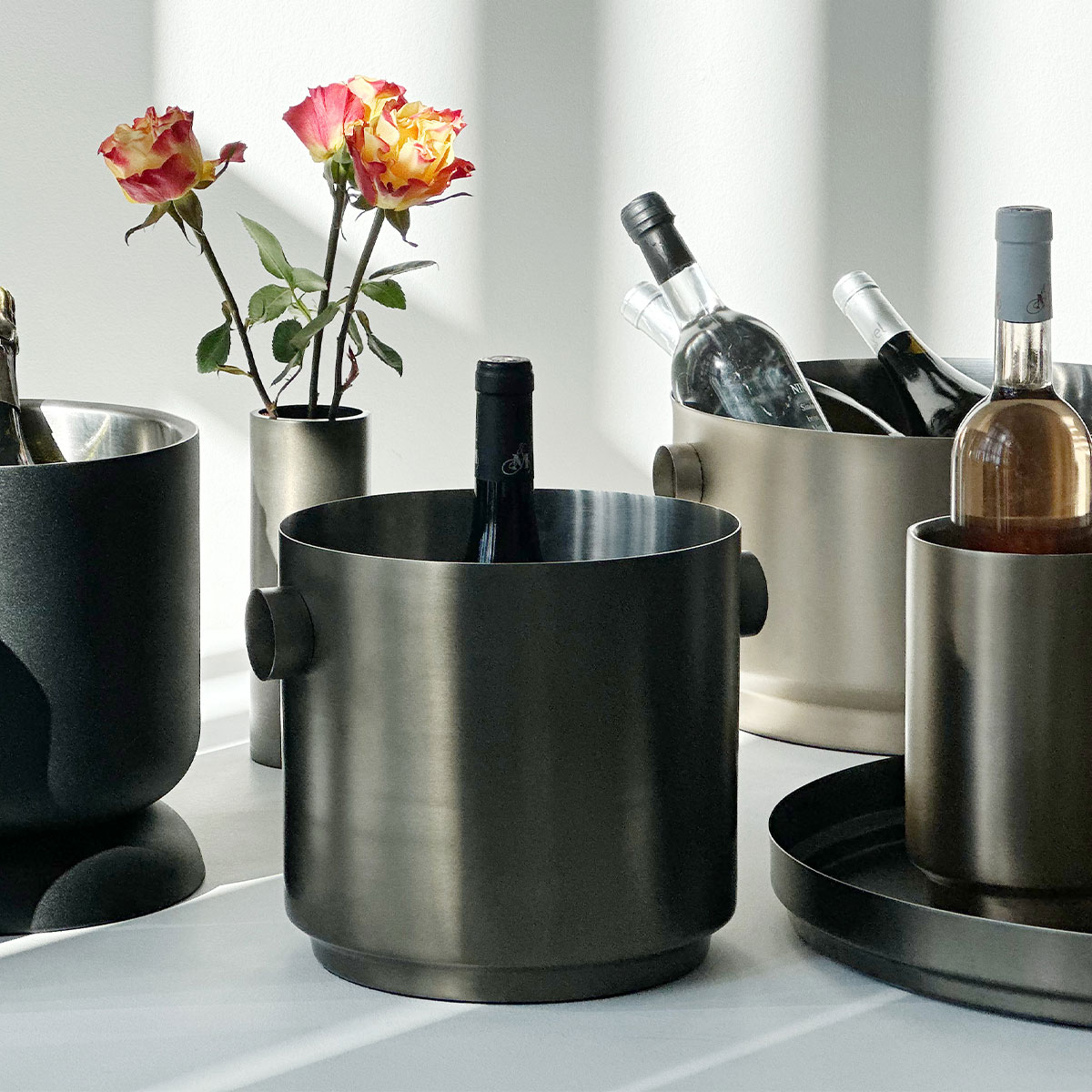 Weinkühler - Champagnerkühler - RONDO  schwarz Weinkühler - Champagnerkühler - RONDO  schwarz