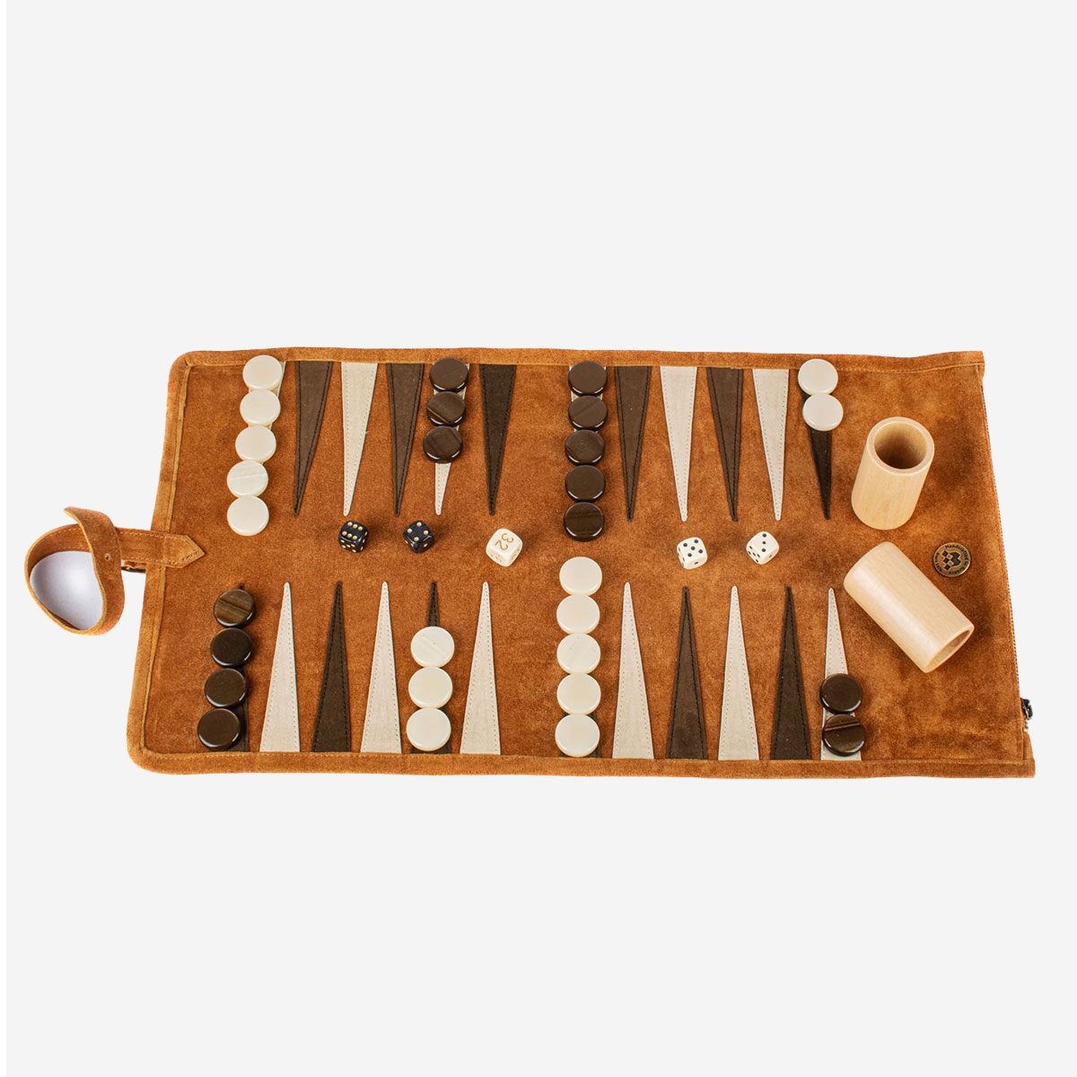 Reisebackgammon | Wildleder | cognac Reisebackgammon | Wildleder | cognac