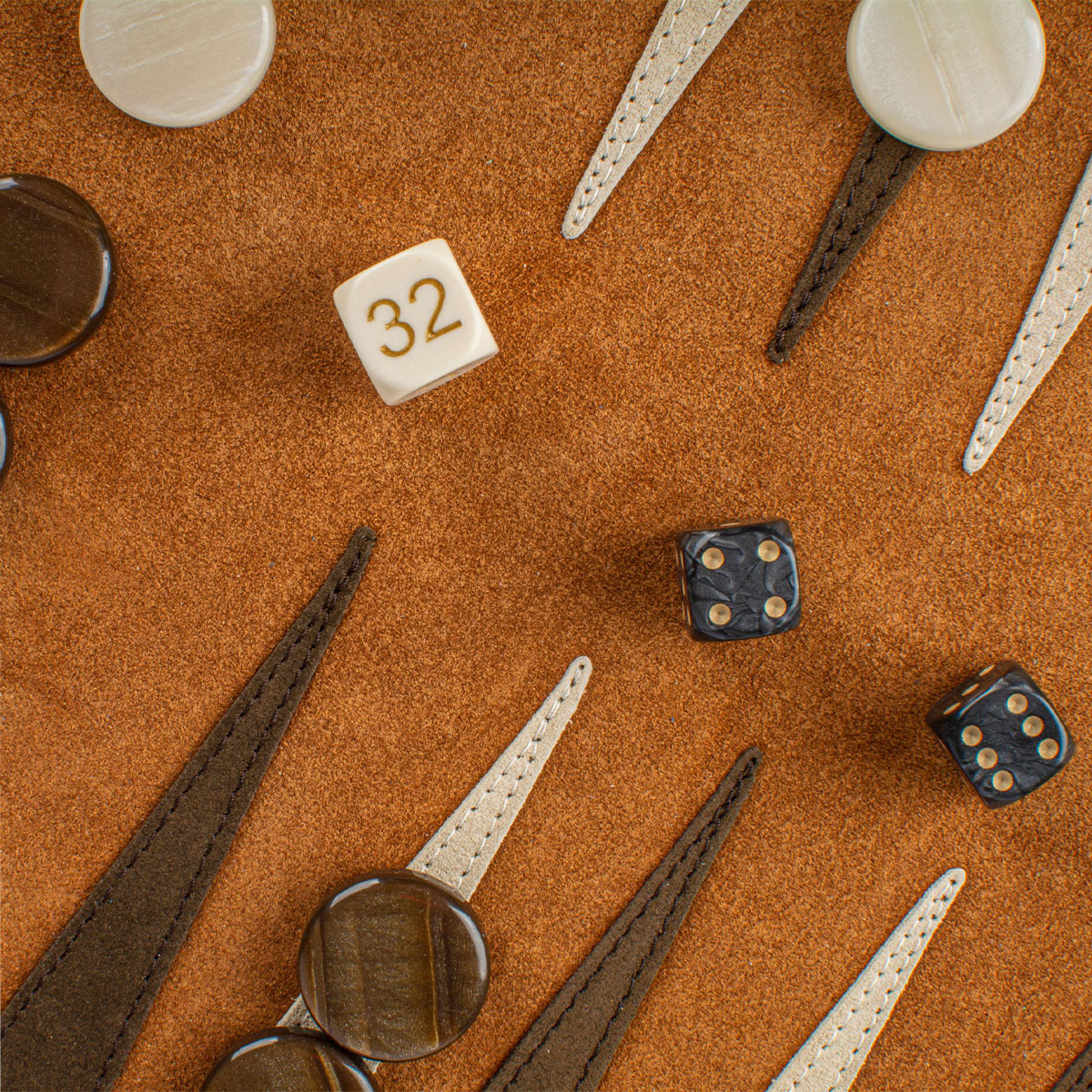 Reisebackgammon | Wildleder | cognac Reisebackgammon | Wildleder | cognac